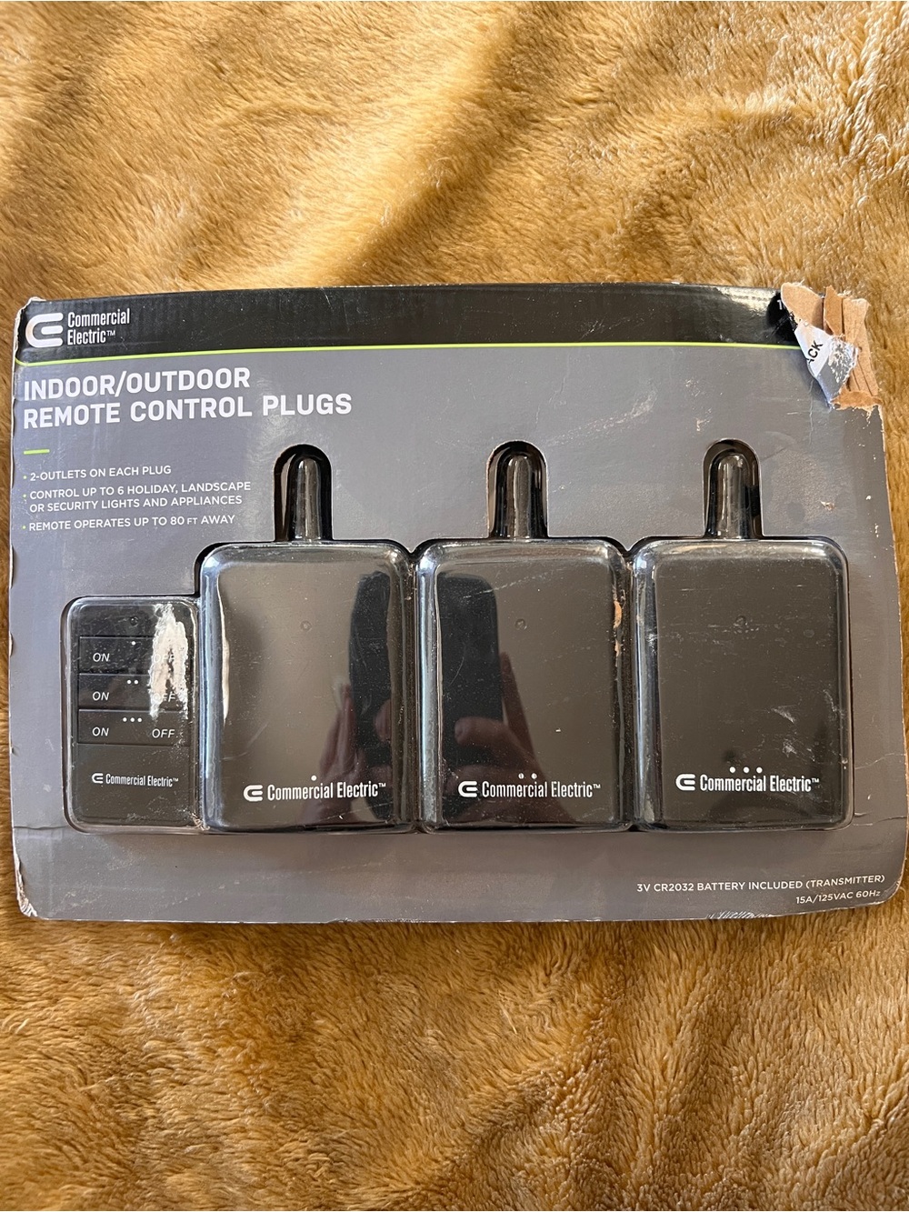 Black Indoor/Outdoor Remote Control Plugs - 3-Pack